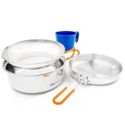 GSI Outdoors Glacier Stainless Steel Mess Kit 16 GSI Outdoors Glacier Stainless Steel Mess Kit -Outdoor Camping gsi outdoors glacier stainless 1 person mess kit
